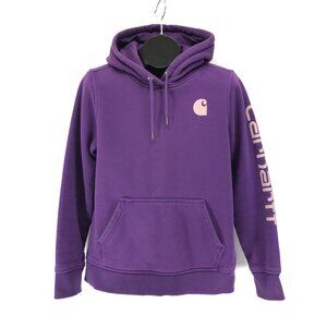 Carhartt Relaxed Fit Midweight Logo Sleeve Graphic Hoodie Women's Medium Purple